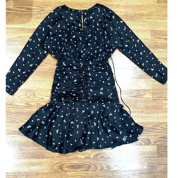 Silvia Tcherassi Rachel Flounce Hem Black Dress XS Pink Ruffle Cocktail Party - Picture 11 of 15